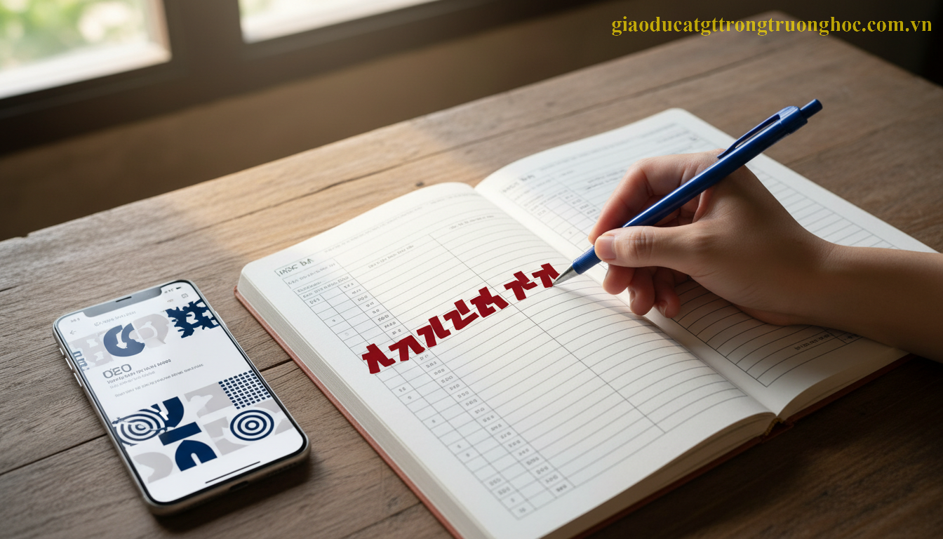 Cận cảnh học bạ trung học phổ thông của học sinh GDTX với các điểm số ấn tượng.