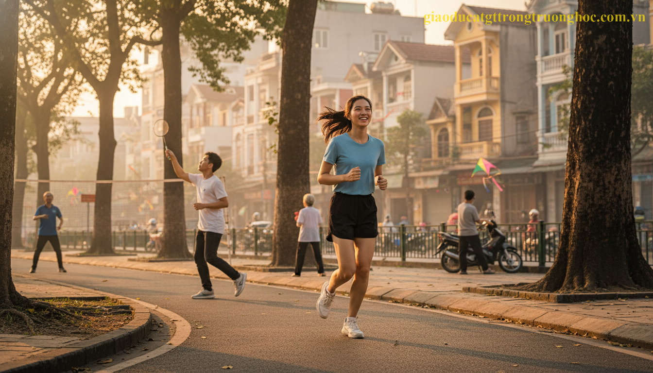 Học sinh GDTX chủ động rèn luyện thân thể thông qua các hoạt động thể thao tự chọn ngoài giờ học.