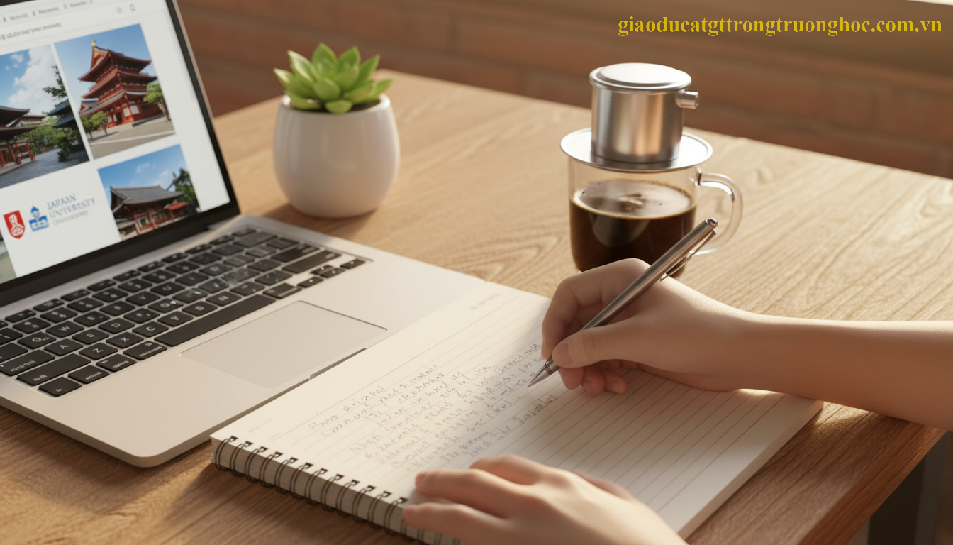Học sinh viết bản giải trình lý do du học Nhật Bản một cách chân thực.