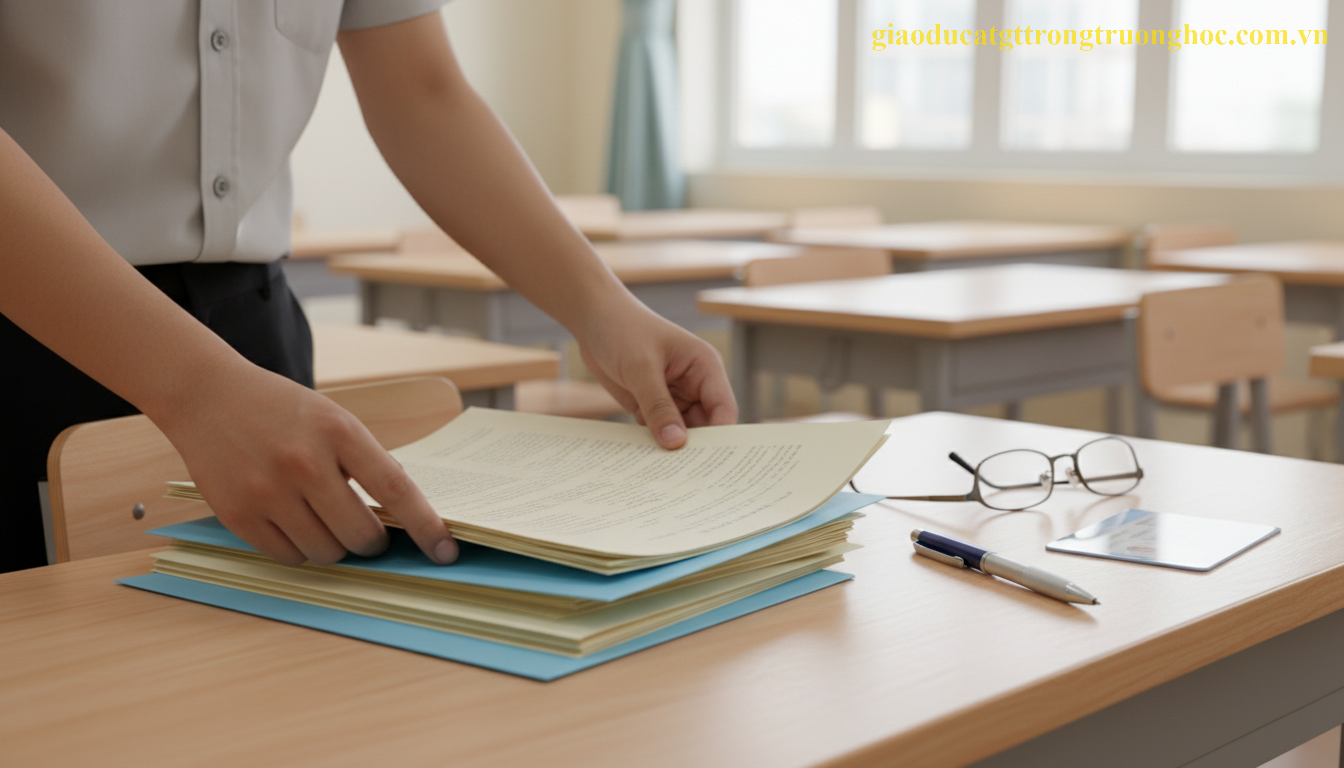 Học viên chuẩn bị hồ sơ xin miễn giảm học phí giáo dục thường xuyên theo quy định.