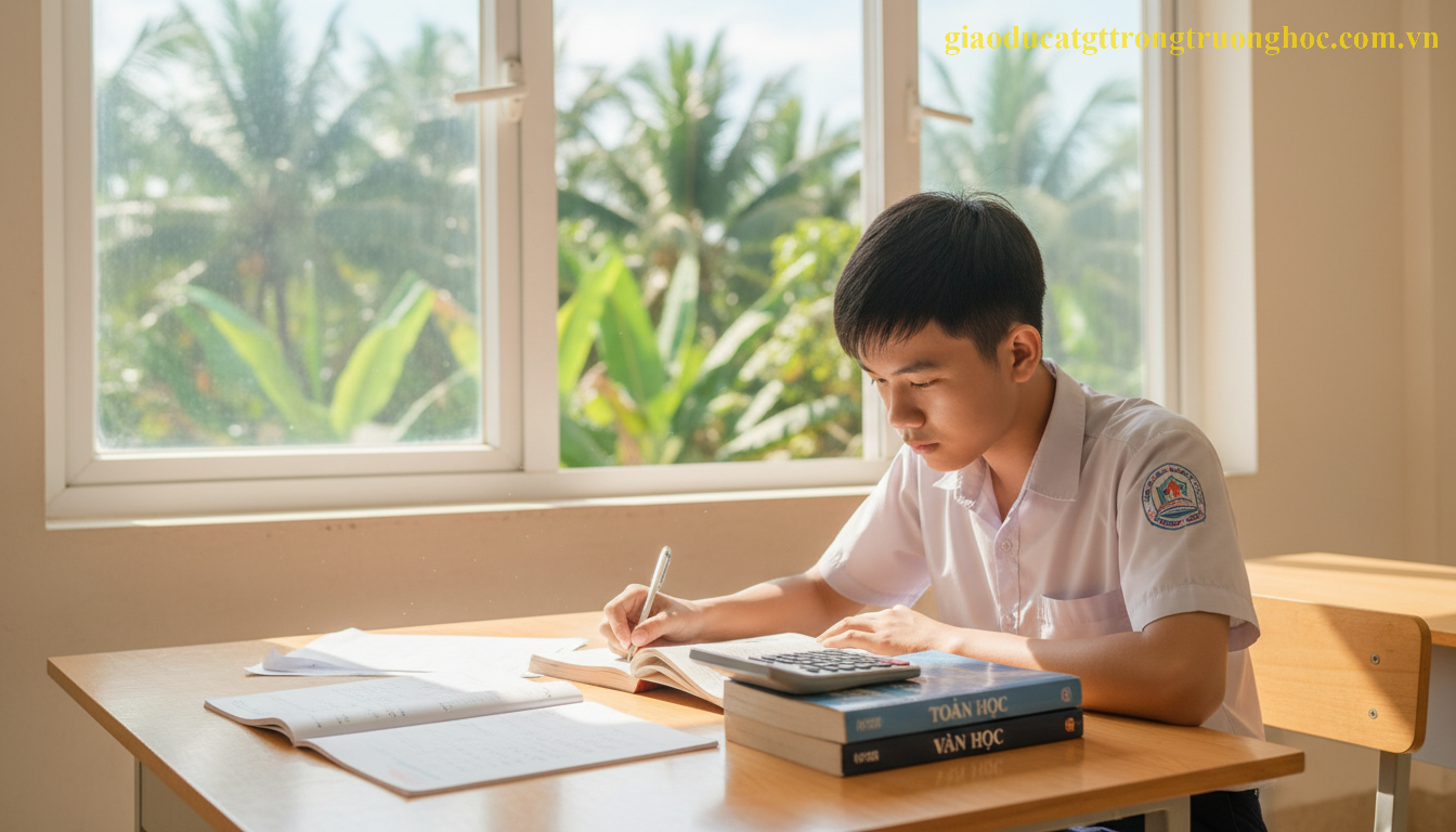 Học viên hệ giáo dục thường xuyên tập trung ôn tập các môn văn hóa cốt lõi tại Việt Nam.