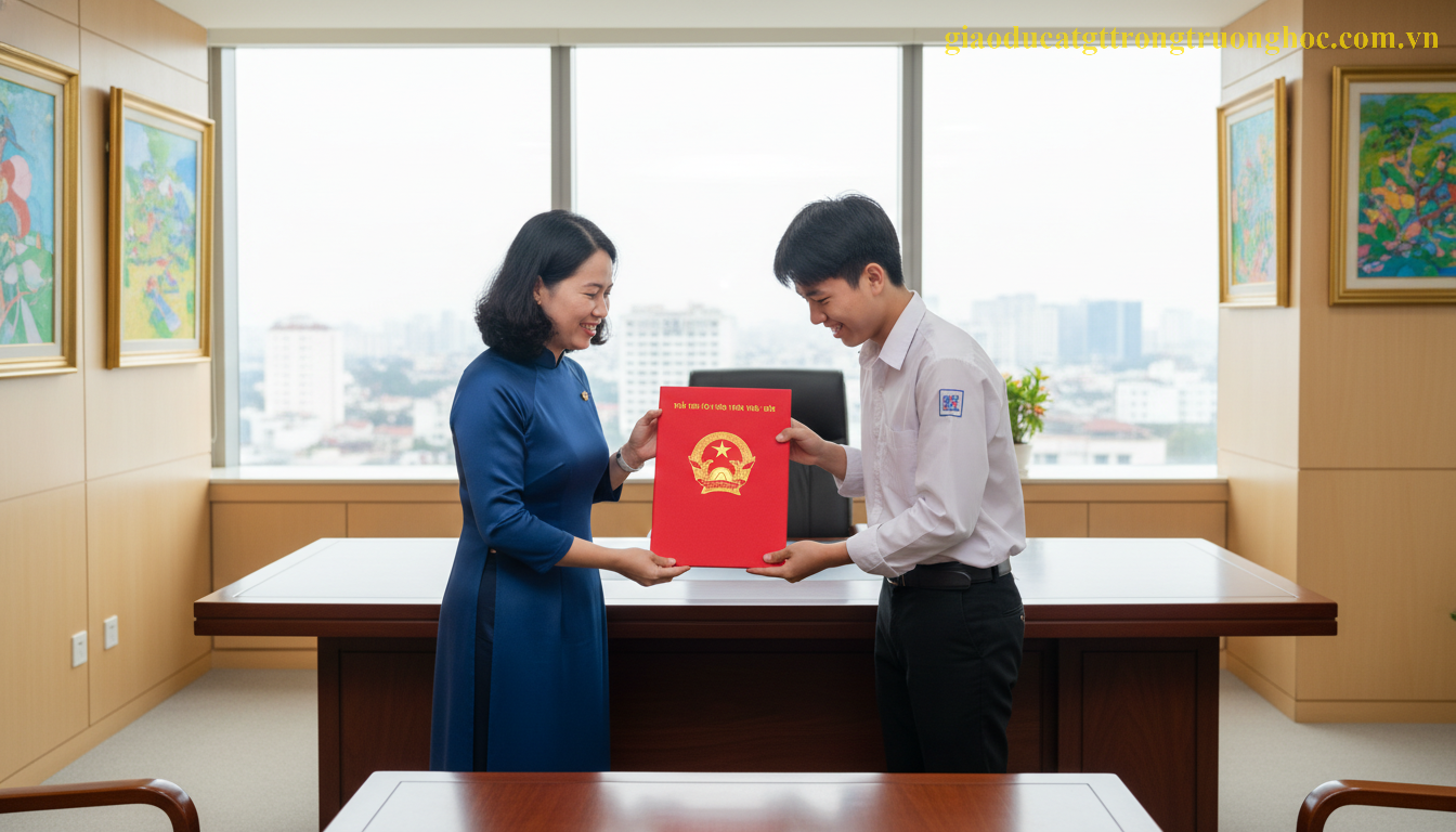 Phôi bằng tốt nghiệp THPT hệ giáo dục thường xuyên do Sở Giáo dục và Đào tạo Việt Nam cấp.