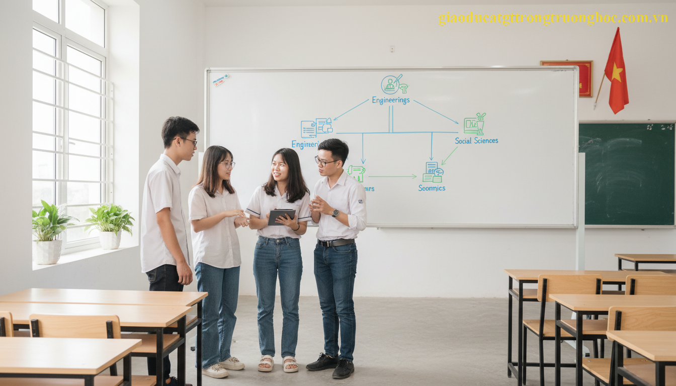 Sinh viên Việt Nam thảo luận về các khối thi và lộ trình học dự bị đại học tại Đức.