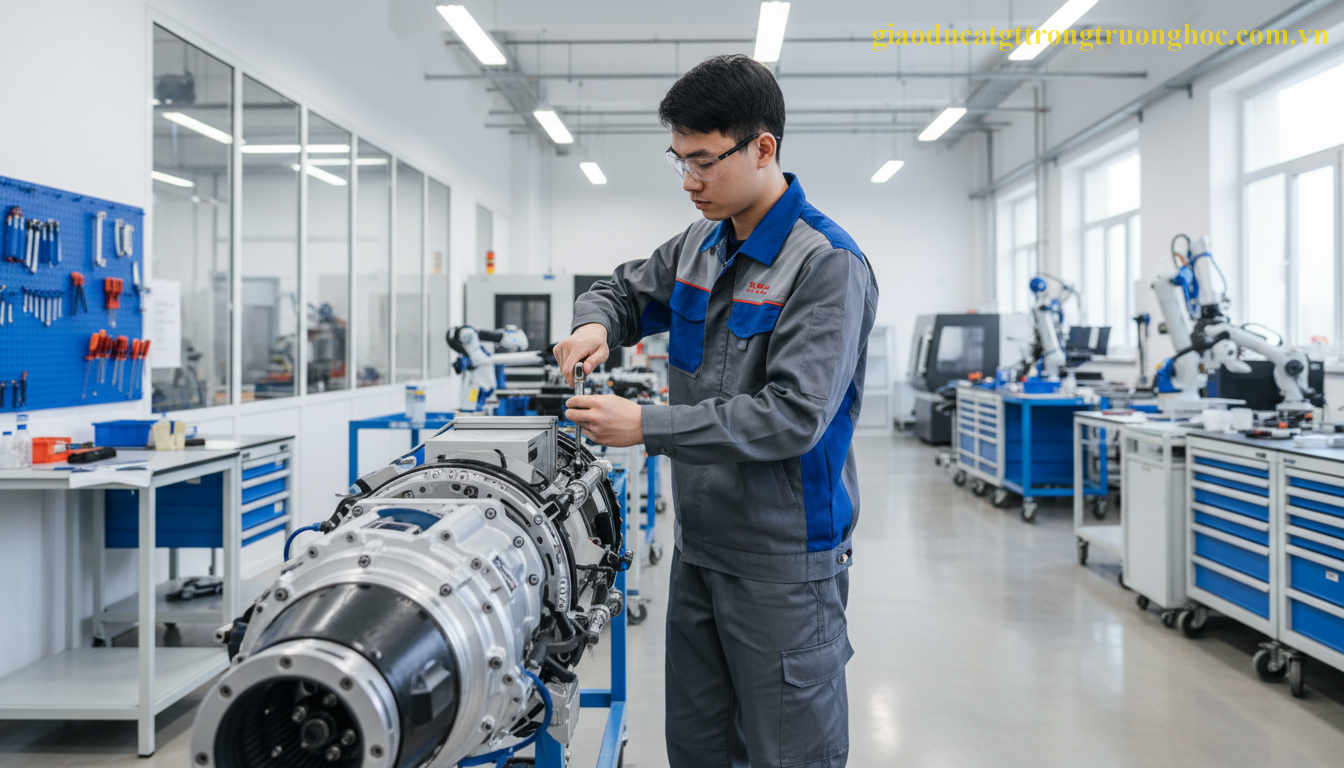 Sinh viên Việt Nam thực tập nghề cơ khí tại Đức theo diện du học nghề